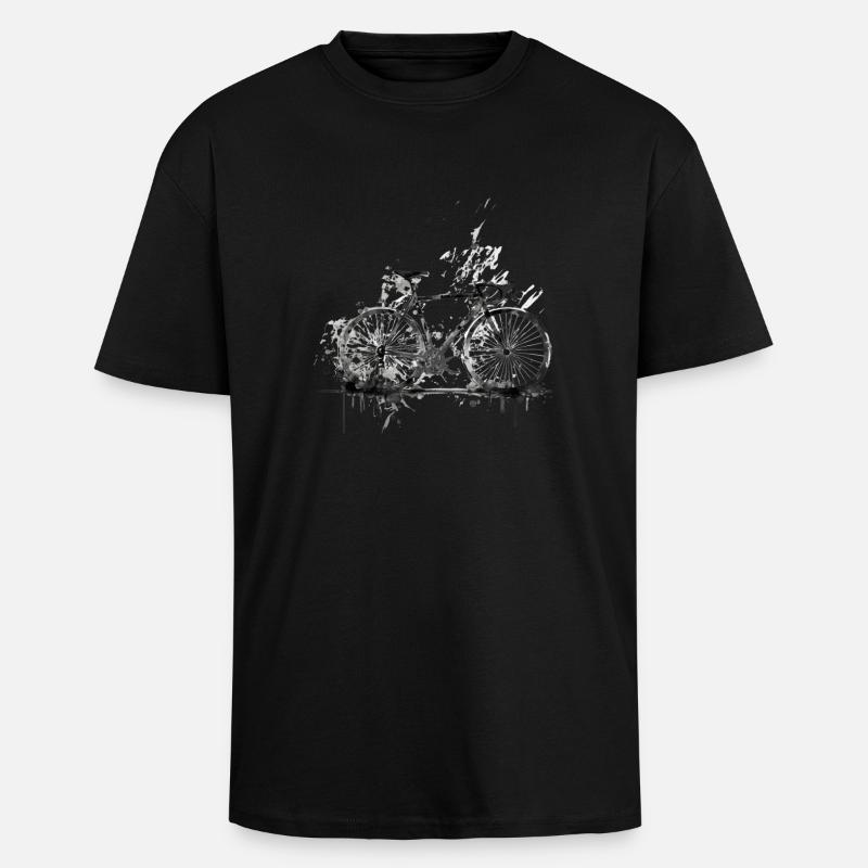 Silhouette de vélo Water Splash - T-shirt unisexe oversize épais - noir