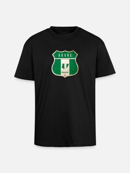 Design du drapeau d'Akure Nigeria - T-shirt unisexe oversize épais - noir