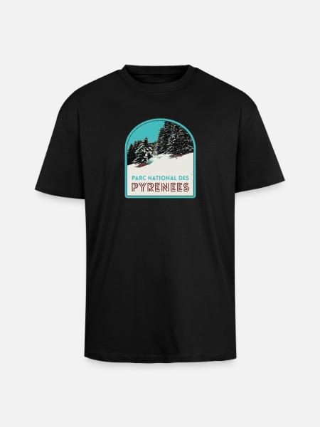 Pyrenees National Park under the snow - Unisex Oversized Heavyweight T-shirt - black