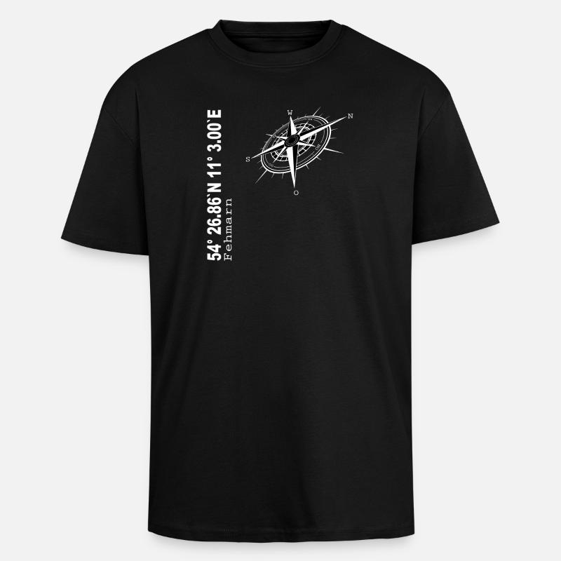 Fehmarn - Oversized Heavyweight Unisex T-Shirt - Schwarz
