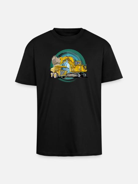 Équipement de construction Monster - T-shirt unisexe oversize épais - noir