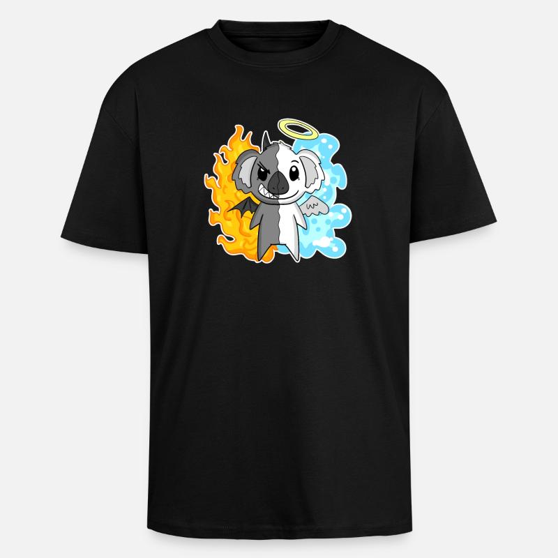 Koala - Angels and Devils - Unisex Oversized Heavyweight T-shirt - black