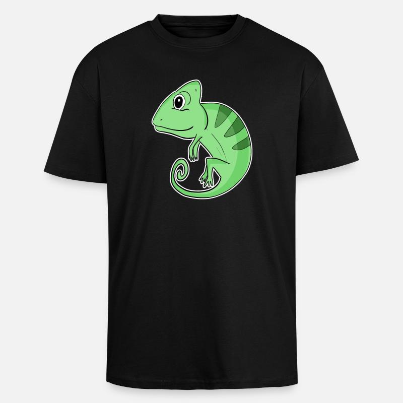 Chamäleons Chamäleon - Oversized Heavyweight Unisex T-Shirt - Schwarz