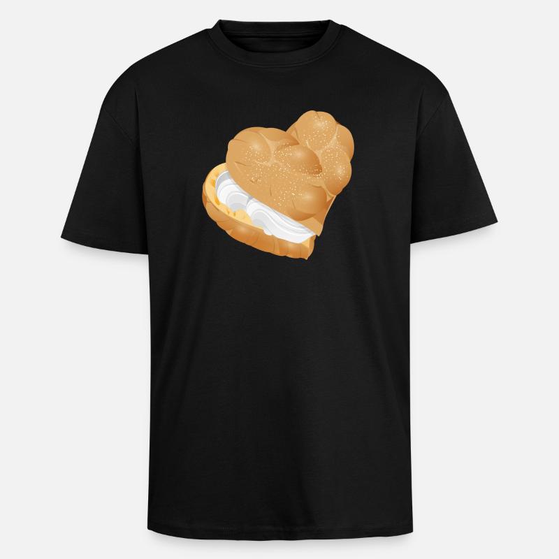 Mit Sahne gefülltes Windbeutel Herz - Oversized Heavyweight Unisex T-Shirt - Schwarz