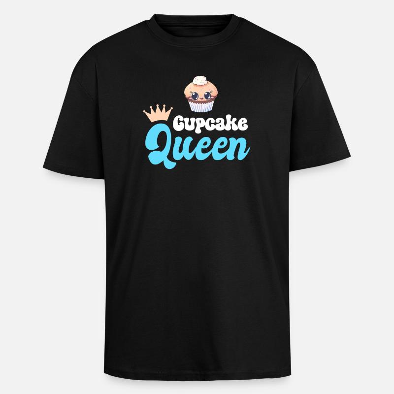 Cupcake Baking Baker - Unisex Oversized Heavyweight T-shirt - black