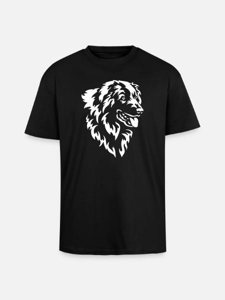 Pyrenäenberghund Kopf "Black Edition" - Oversized Heavyweight Unisex T-Shirt - Schwarz