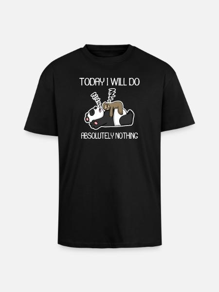 Do nothing - lazy - Unisex Oversized Heavyweight T-shirt - black