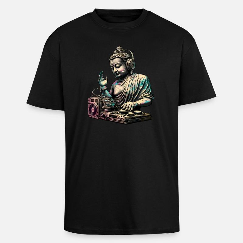 DJ Buddha - Oversized Heavyweight Unisex T-Shirt - Schwarz