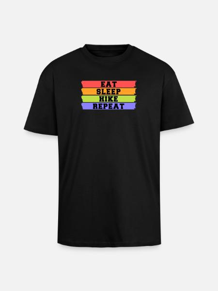 Hikers Hiking Statement Nature Lovers Mountains - Unisex Oversized Heavyweight T-shirt - black