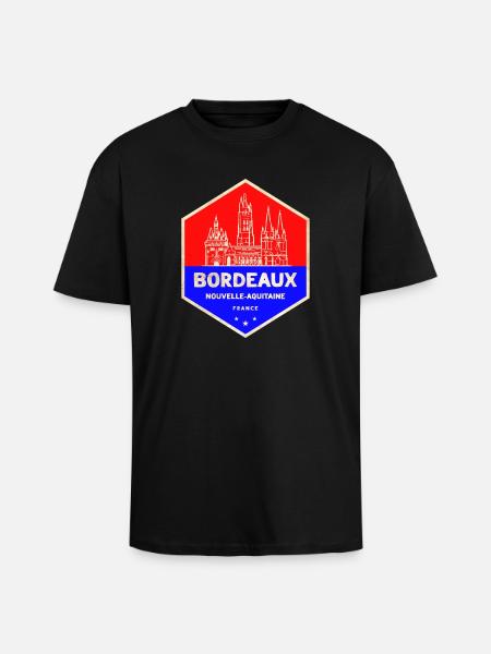 Bordeaux Emblem Nouvelle-Aquitaine - Unisex Oversized Heavyweight T-shirt - black