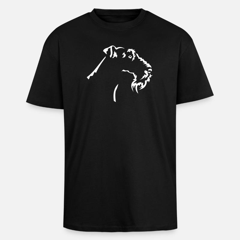 Foxterrier Kopf "Black Edition" - Oversized Heavyweight Unisex T-Shirt - Schwarz