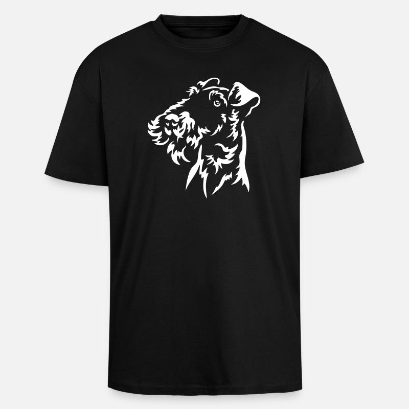 Fox Terrier Head « Black Edition » - T-shirt unisexe oversize épais - noir