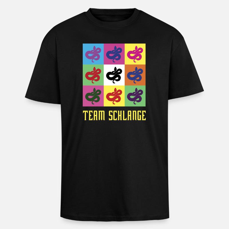 Team Schlange - Oversized Heavyweight Unisex T-Shirt - Schwarz