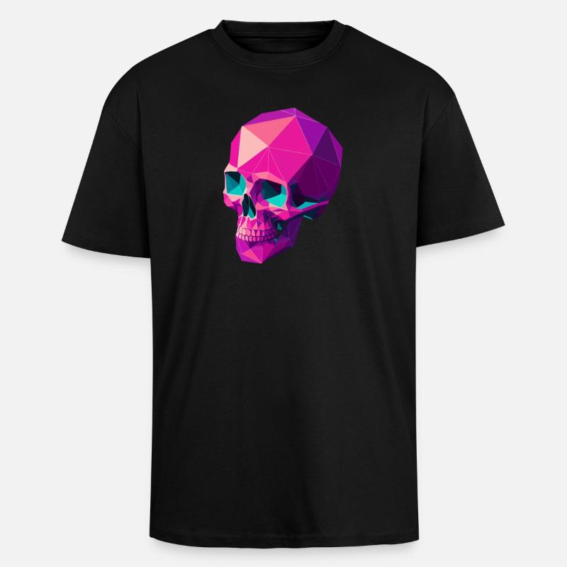 Geometrischer Schädel - Oversized Heavyweight Unisex T-Shirt - Schwarz