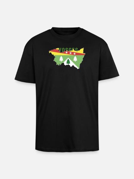 Kort over Vogeserne og dets våbenskjold - Unisex oversized heavyweight t-shirt - sort