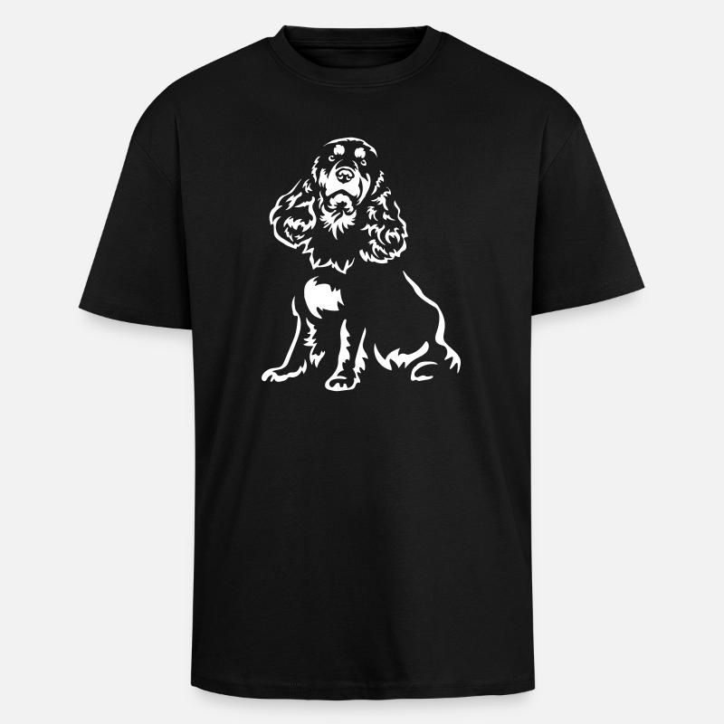 Cocker Spaniel « Black Edition » - T-shirt unisexe oversize épais - noir