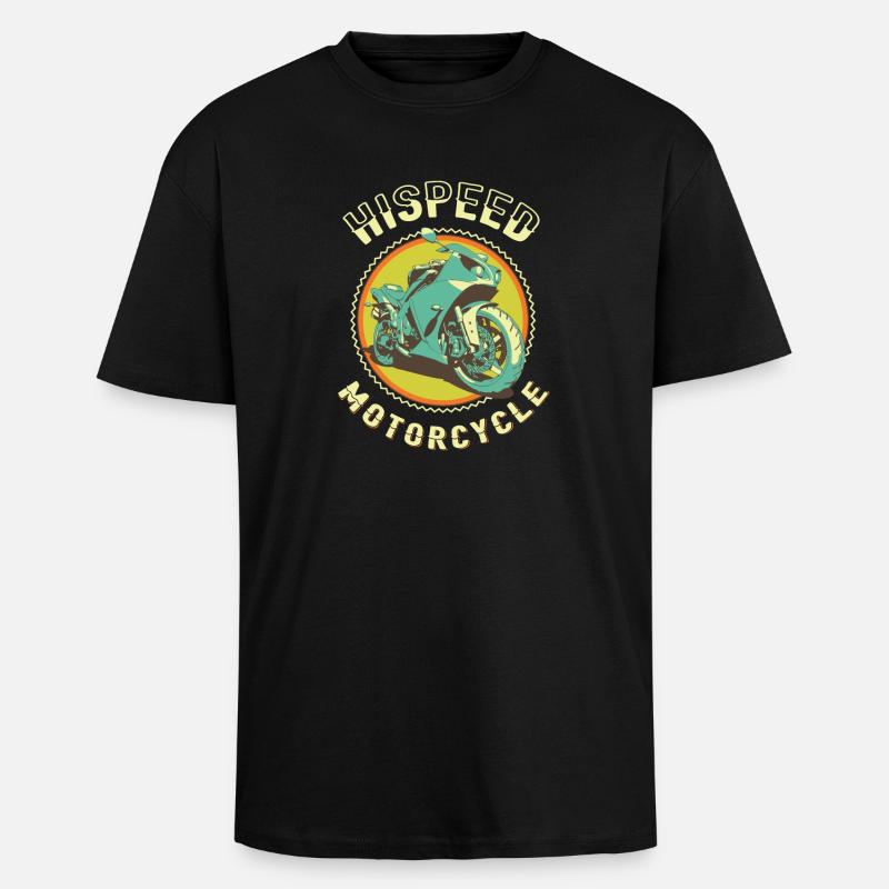 High Speed Motorcycle - Unisex Oversized Heavyweight T-shirt - black