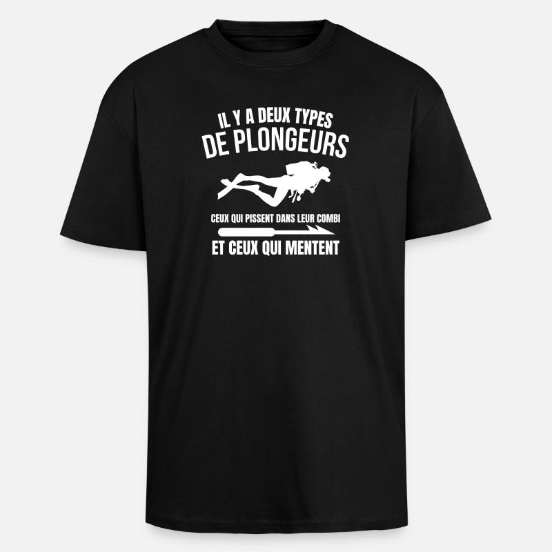 plongée sous-marine, masque de plongée - T-shirt unisexe oversize épais - noir