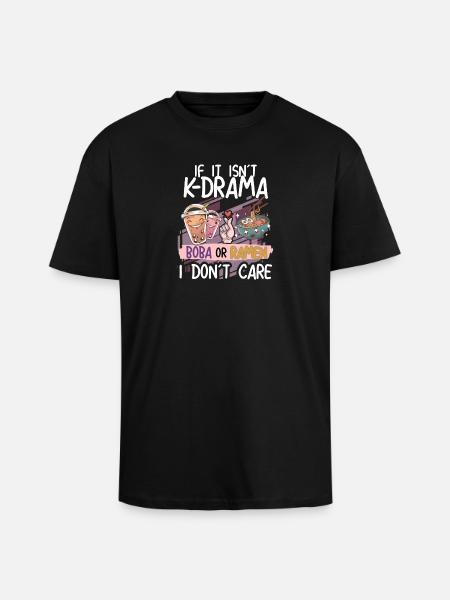K-Drama Boba oder Ramen Design - Oversized Heavyweight Unisex T-Shirt - Schwarz