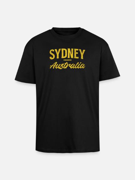 Sydney Australia Lettering - Unisex Oversized Heavyweight T-shirt - black