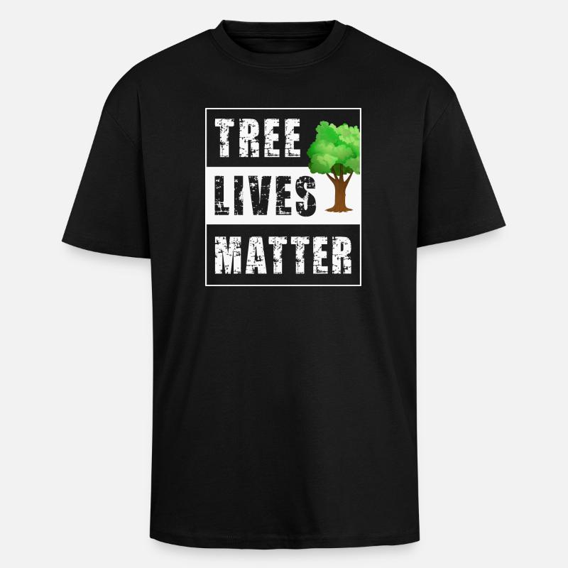 Baum Bäume - Oversized Heavyweight Unisex T-Shirt - Schwarz
