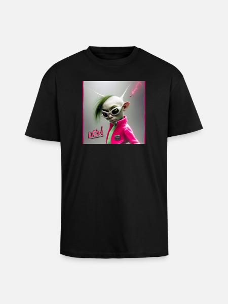 Punky alien 01 - Unisex Oversized Heavyweight T-shirt - black