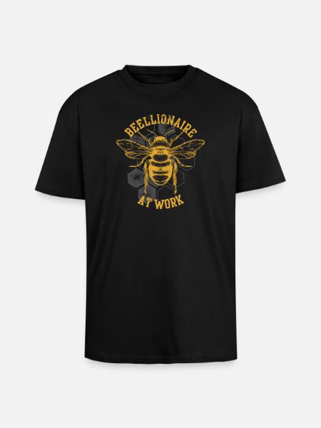 Reellionaire at Work Bee - Unisex Oversized Heavyweight T-shirt - black