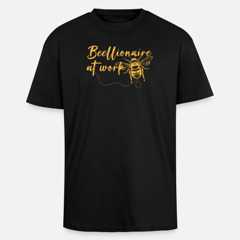 Beellionaire at Work - Unisex Oversized Heavyweight T-shirt - black