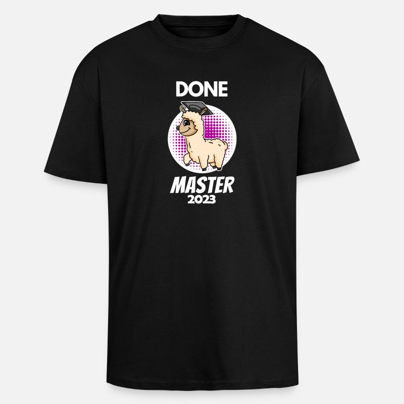 Master 2023 - Master terminé - T-shirt unisexe oversize épais - noir