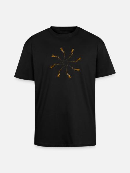 Firework pixel | gekreiseltes Windrad - Oversized Heavyweight Unisex T-Shirt - Schwarz