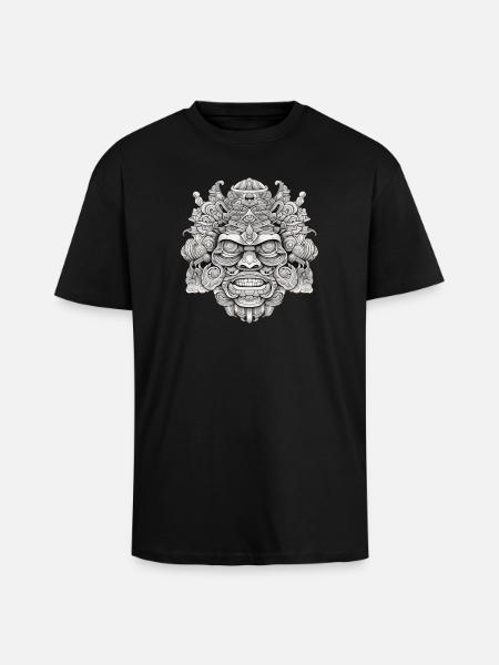 Psychedelic head - Unisex Oversized Heavyweight T-shirt - black