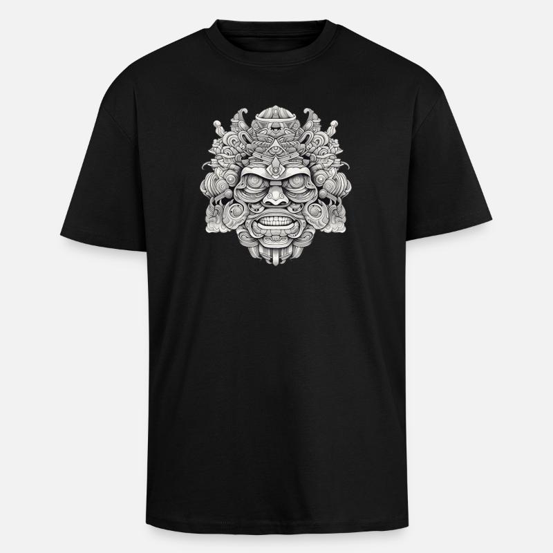 Psychedelic head - Unisex Oversized Heavyweight T-shirt - black