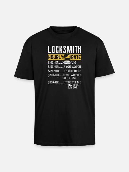 Locksmith Hourly rates Locksmith - Unisex Oversized Heavyweight T-shirt - black