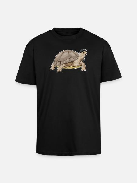 Turtle Painter Brush Painting - Unisex Oversized Heavyweight T-shirt - black