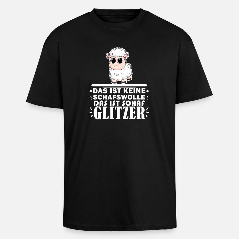 Schaf Spruch - Oversized Heavyweight Unisex T-Shirt - Schwarz