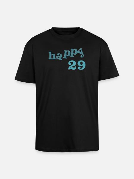 happy 29 - Oversized Heavyweight Unisex T-Shirt - Schwarz