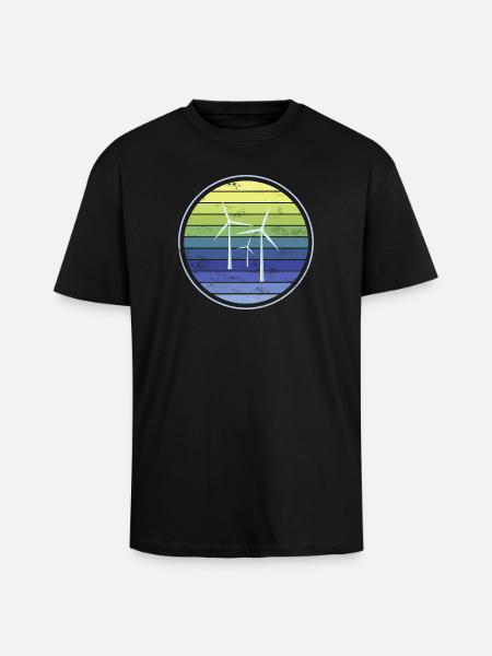 Wind Energy Sustainability - Unisex Oversized Heavyweight T-shirt - black