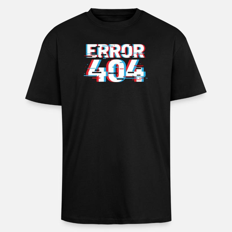 Fehler 404 Glitch - Oversized Heavyweight Unisex T-Shirt - Schwarz