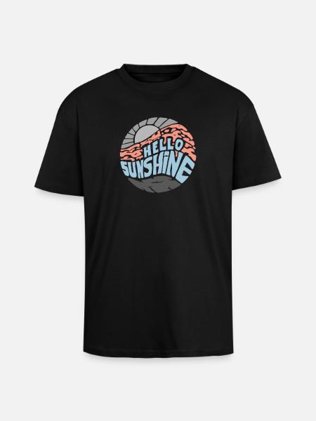 Hello Sunshine! Summer, sun, holidays - Unisex Oversized Heavyweight T-shirt - black