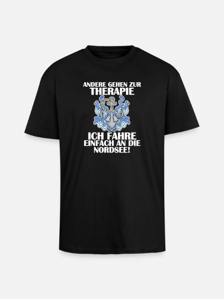 Nordsee - Oversized Heavyweight Unisex T-Shirt - Schwarz