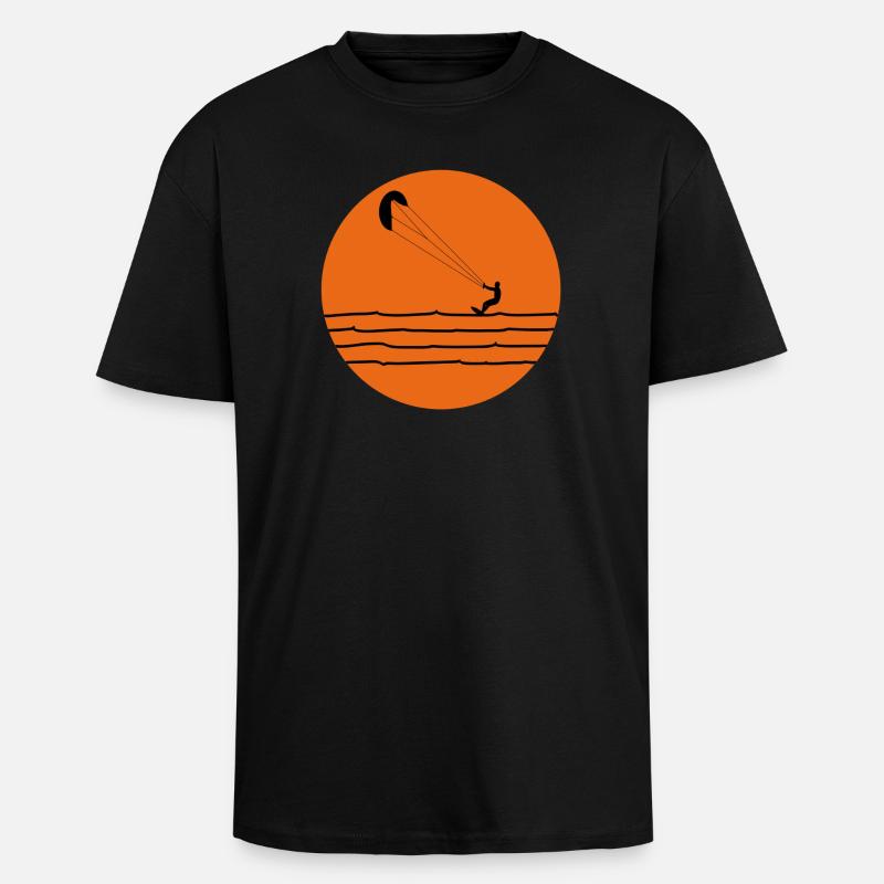 Kitesurfing - Unisex Oversized Heavyweight T-shirt - black