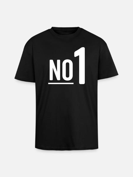 No 1 - Nummer eins - Oversized Heavyweight Unisex T-Shirt - Schwarz