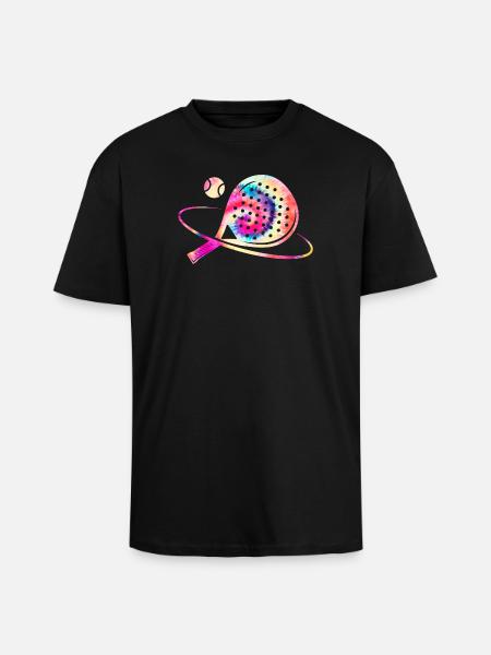 Padel Tennis Bunt - Oversized Heavyweight Unisex T-Shirt - Schwarz