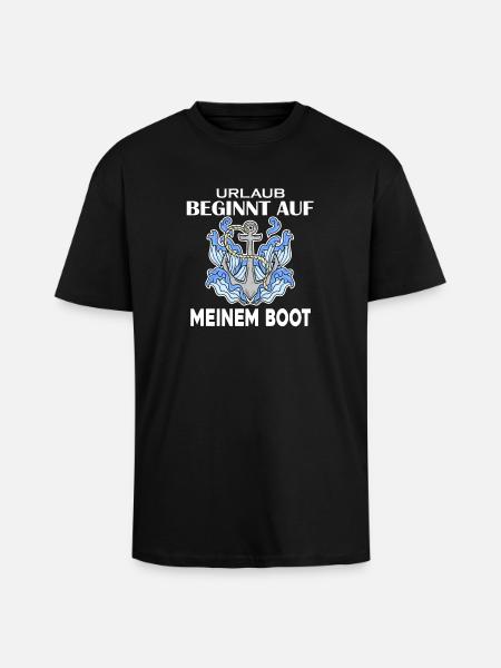 Urlaub Boot - Oversized Heavyweight Unisex T-Shirt - Schwarz