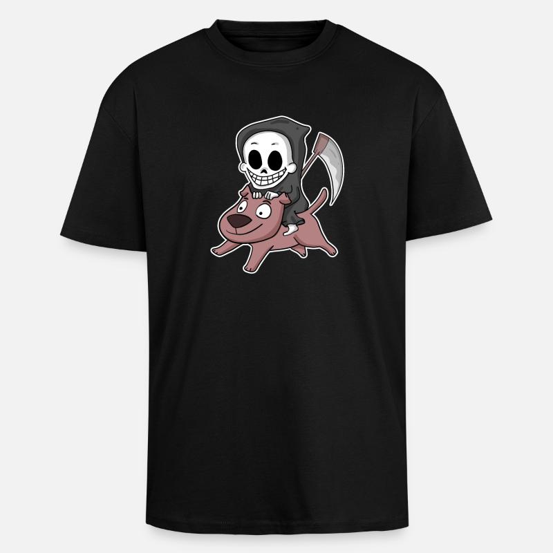 Sensenmann Hund - Oversized Heavyweight Unisex T-Shirt - Schwarz