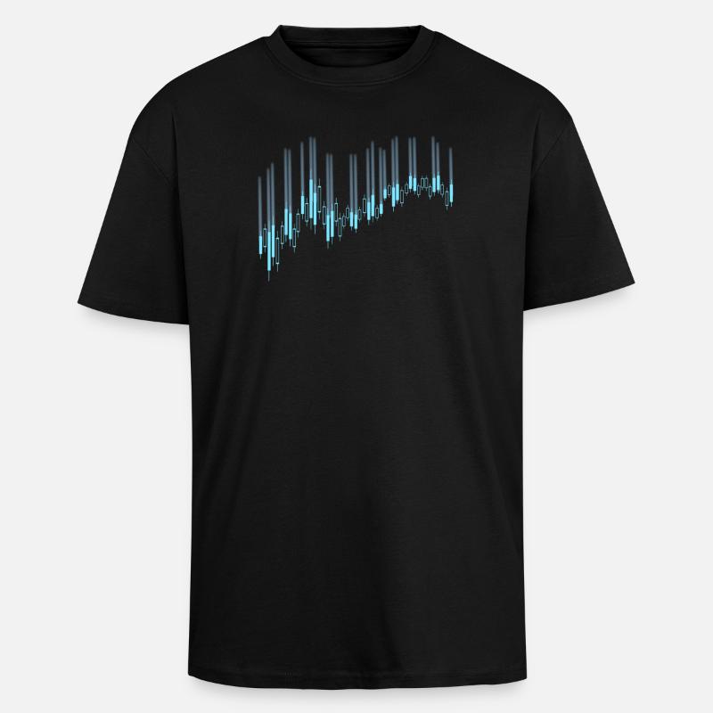 Candlestick-Diagramm - Oversized Heavyweight Unisex T-Shirt - Schwarz