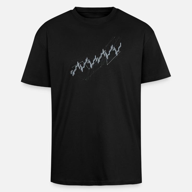 Candlestick-Diagramm - Oversized Heavyweight Unisex T-Shirt - Schwarz