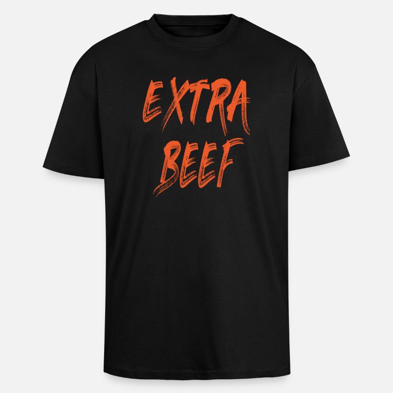 Das Extra Rindfleisch - Oversized Heavyweight Unisex T-Shirt - Schwarz