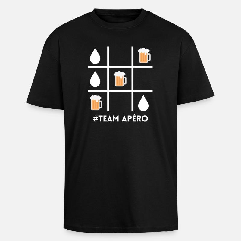 Aperitif team, beer, beer fan - Unisex Oversized Heavyweight T-shirt - black