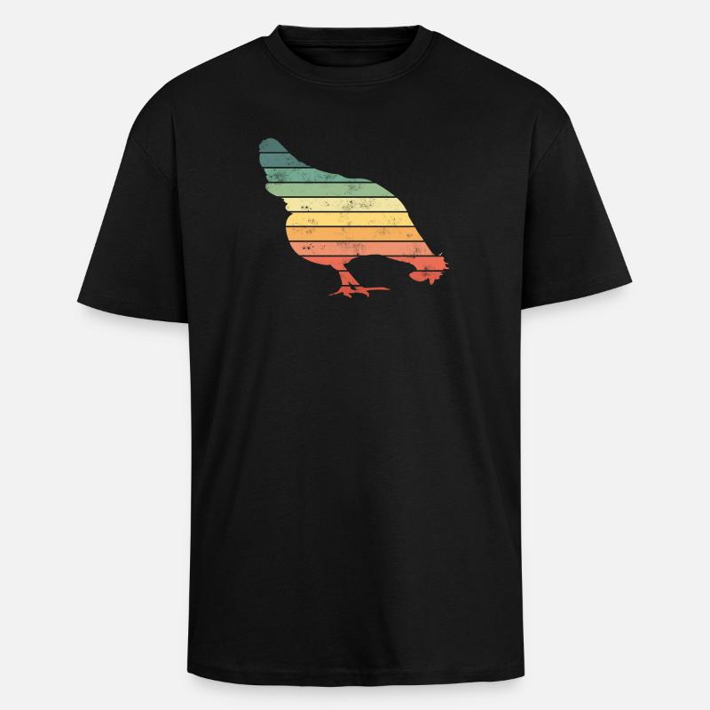 Chicken Chickens - Unisex Oversized Heavyweight T-shirt - black